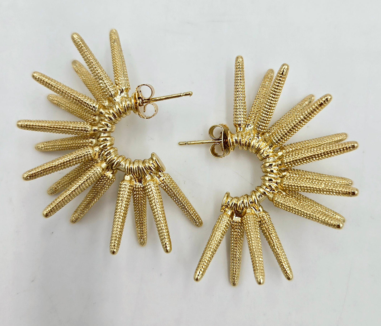 14K Gold Sunburst Earrings