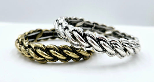 Classic Braided Stretch Bangle (2 colors)
