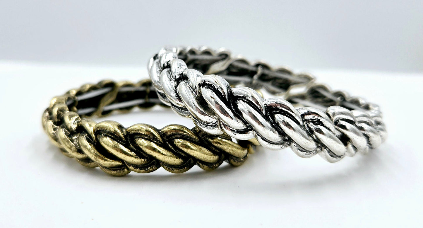 Classic Braided Stretch Bangle (2 colors)
