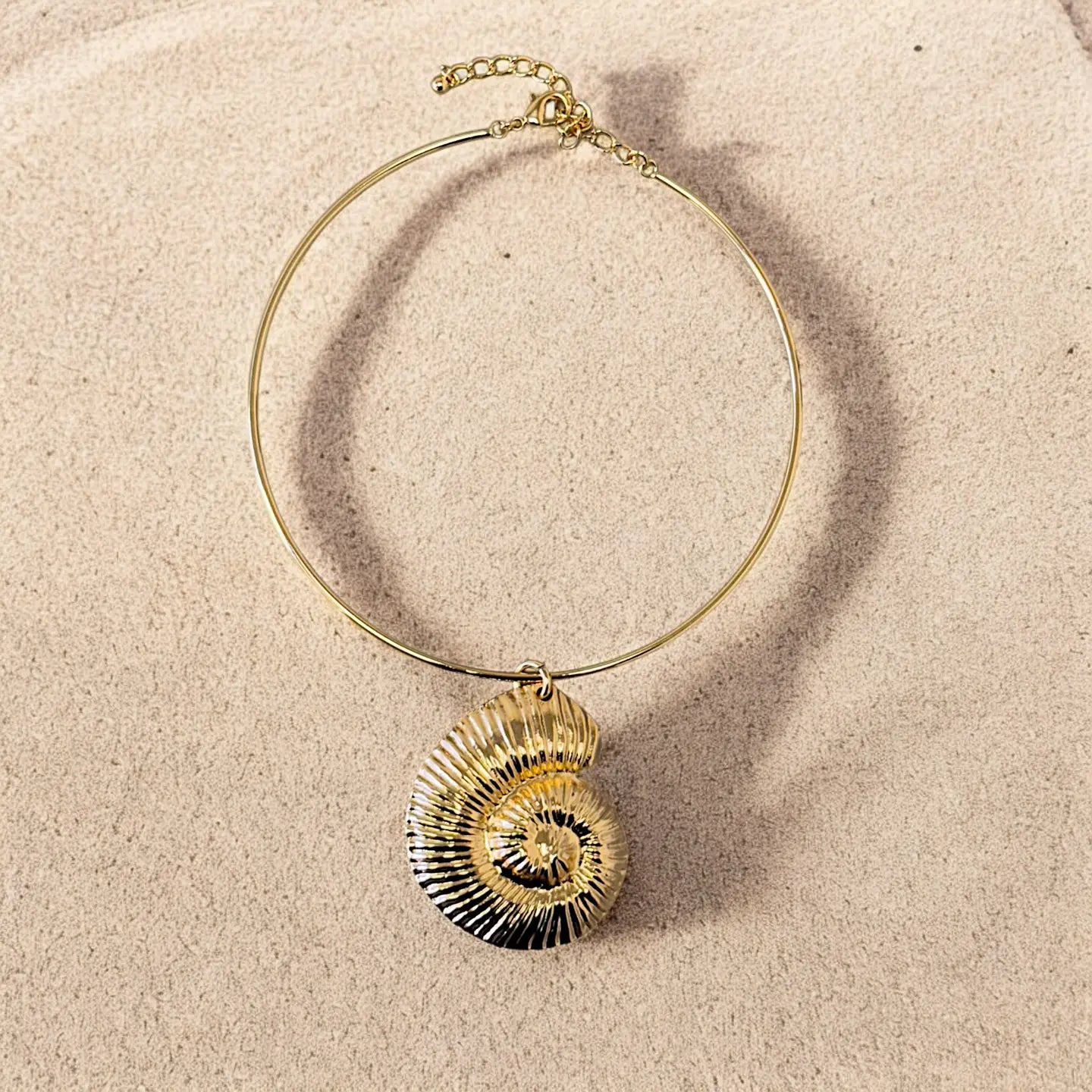 Gold Snail Shell Collar Necklace