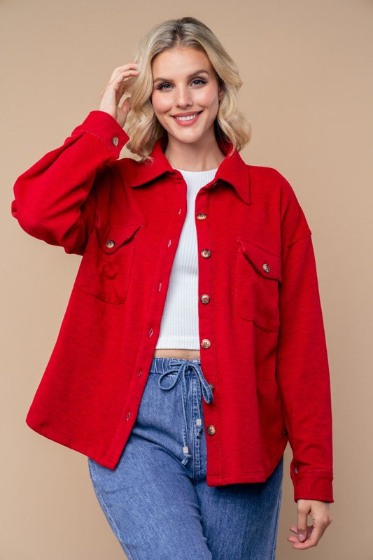 Strawberry Fleece Shacket (Reg. & Plus)