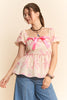 Lace Trim Bow Tie Blouse (Reg.)-2 Colors