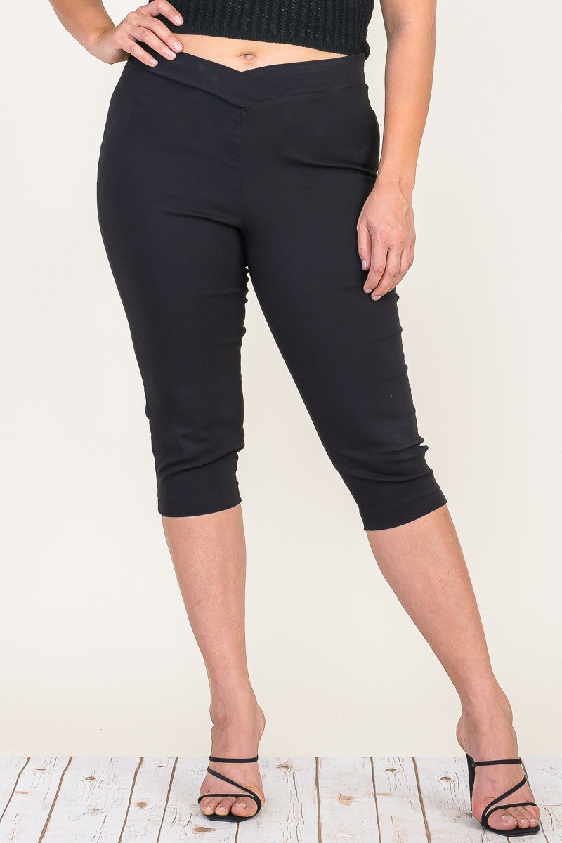 Black Stretch Capri Pants (Plus)