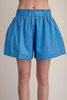 Blue Polka Dot Wide Leg Paperbag Waist Shorts (Reg.)