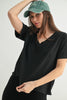 V-Neck Pima Cotton Boxy Tee Shirt (Reg.) - 7 Colors