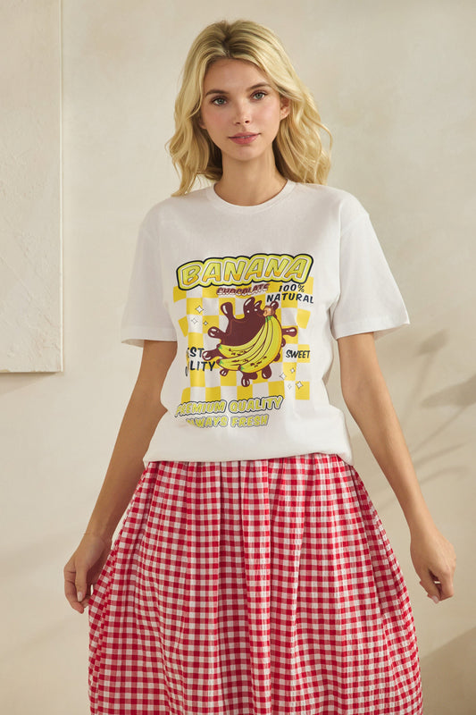 White Banana & Chocolate Graphic Tee (Reg & Plus)