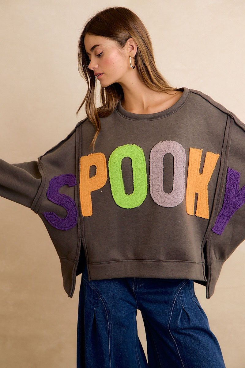 Charcoal Spooky Oversized Sweatshirt (Reg.)