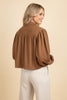 Brown Faux Suede Bubble Jacket (Reg & Plus)