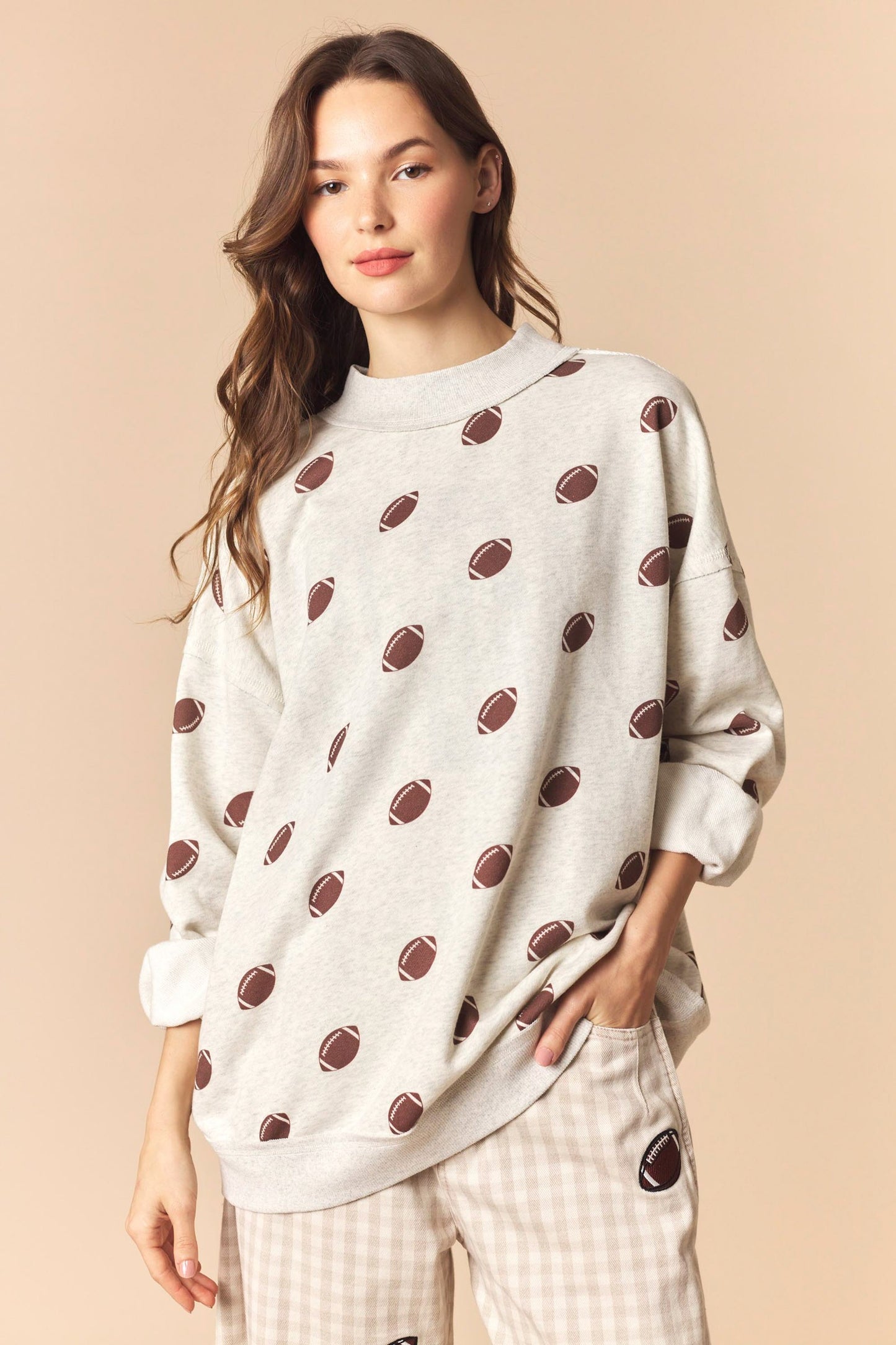 Heather Grey Reversible Gameday/Football Sweatshirt (Reg.)