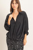 Front Tucked Button Down Blouse (Reg.) - 2 Colors