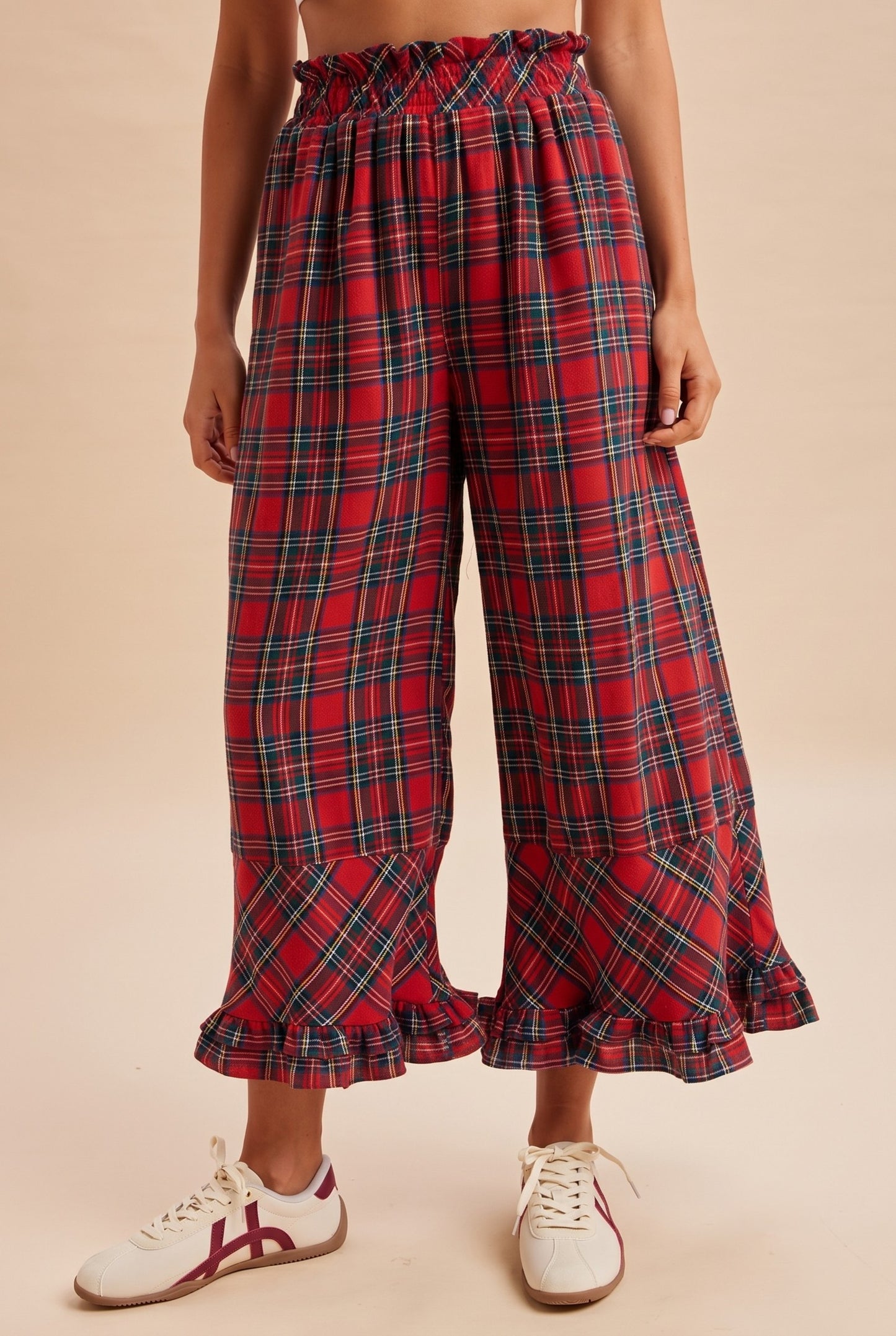 Christmas Plaid Ruffled Pants (Reg.) - 2 Colors