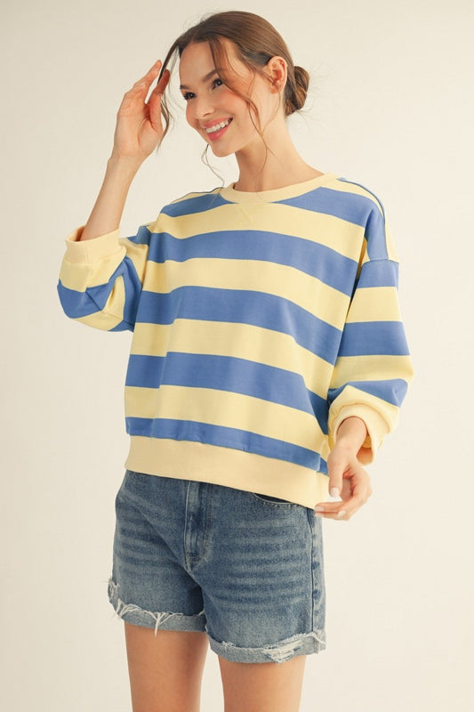 Butter Yellow Bold Stripe Top (Reg.)