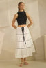 Lace Inserts Poplin Midi Skirt (Reg & Plus) - 2 Colors