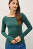 Essential Boat Neck Long Sleeve Tee Top (Reg.) - 4 Colors