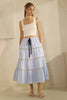 Lace Inserts Poplin Midi Skirt (Reg & Plus) - 2 Colors