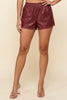 Faux Leather Lace Trim Shorts (Reg.) - 2 Colors