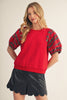 Plaid Puff Sleeve Pullover Top (Reg.) - 2 Colors