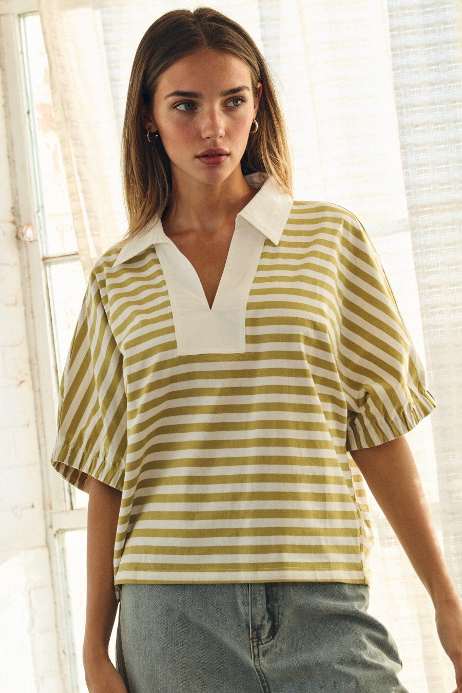 Simply Striped Pullover Top Remix (Reg & Plus)-2 Colors