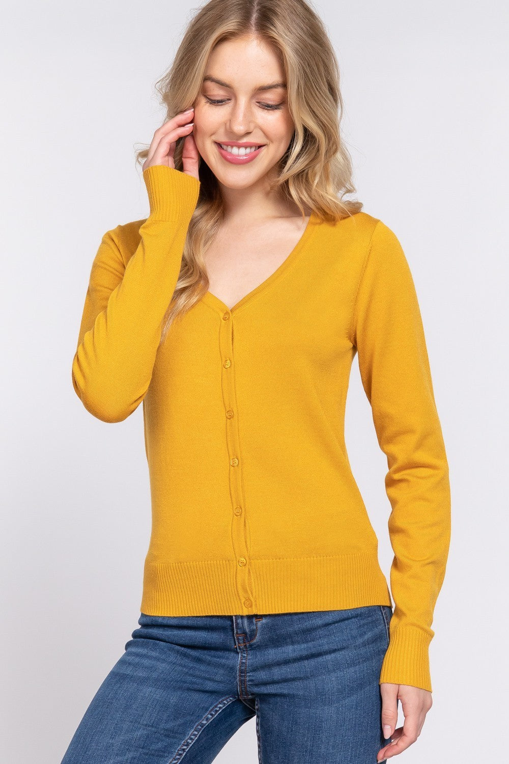 Essential Sweater Cardigan Top (Reg.)-5 Colors