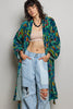 POL Teal Velvet Kimono Midi Cardigan Robe (Reg.)