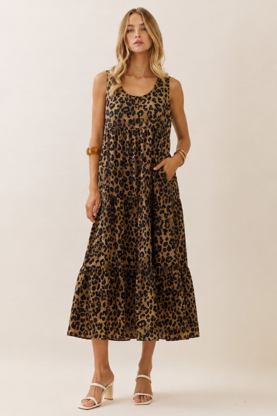 Sand Leopard Top & Midi Dress Set (Reg & Plus)
