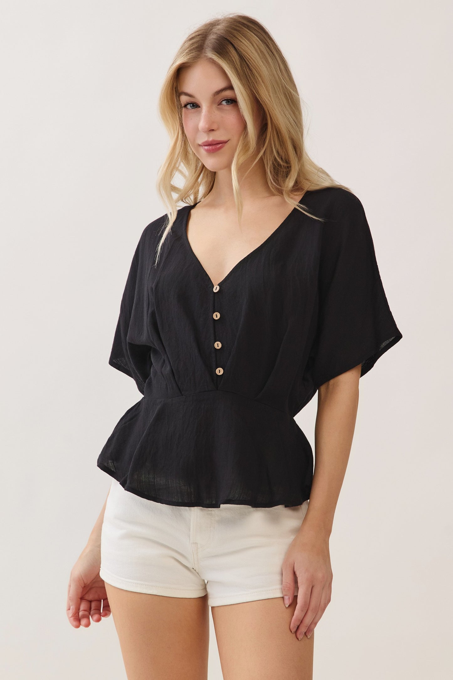 Kimono Peplum Top (Reg.) - 2 Colors