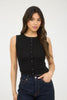 Sleeveless Button Down Knit Top (Reg.)- 4 Colors