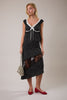 Black/White Polka Dot Asymmetric Midi Skirt (Reg.)