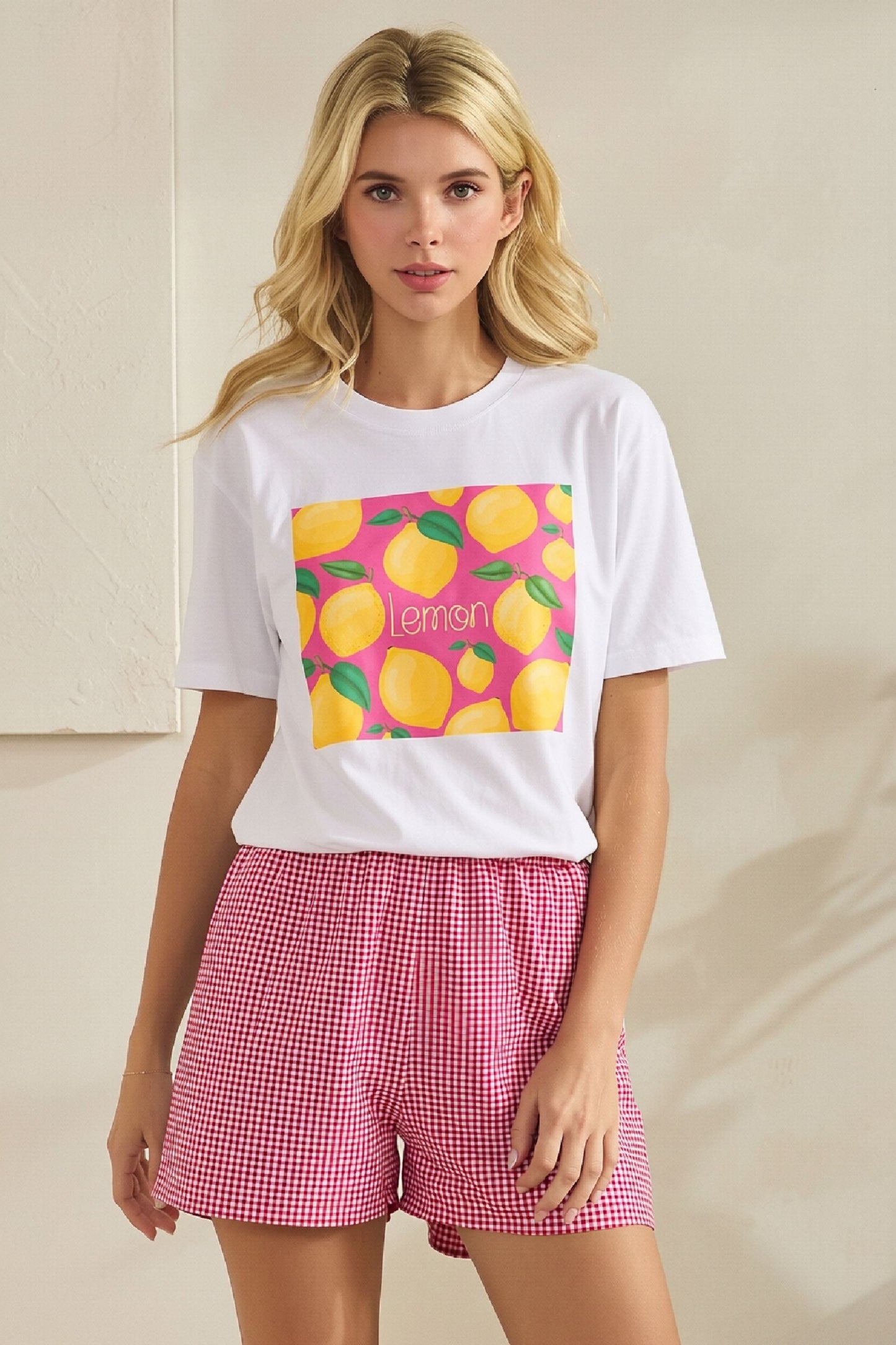 Gingham Elastic Waist Shorts (Reg & Plus)-4 Colors