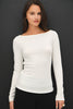Essential Boat Neck Long Sleeve Tee Top (Reg.) - 4 Colors
