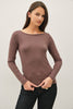 Essential Boat Neck Long Sleeve Tee Top (Reg.) - 4 Colors