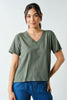 V-Neck Pima Cotton Boxy Tee Shirt (Reg.) - 7 Colors