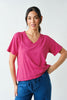 V-Neck Pima Cotton Boxy Tee Shirt (Reg.) - 7 Colors