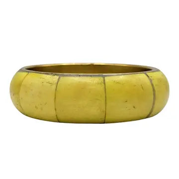 Brass Bangle with Colorful Bone (5 Colors)