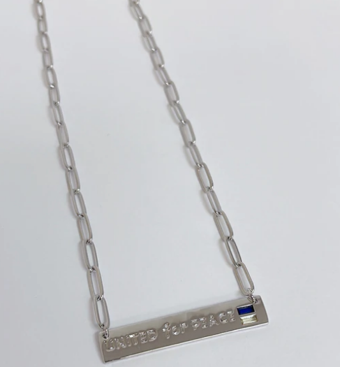 United For Peace Bar Necklace -2 Colors