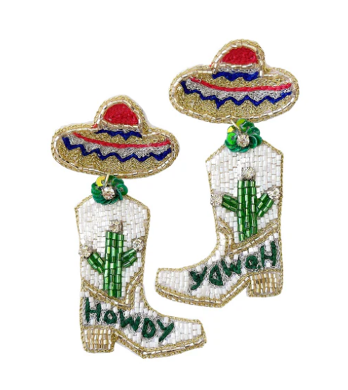 TJ - Howdy Boots Beaded Earrings